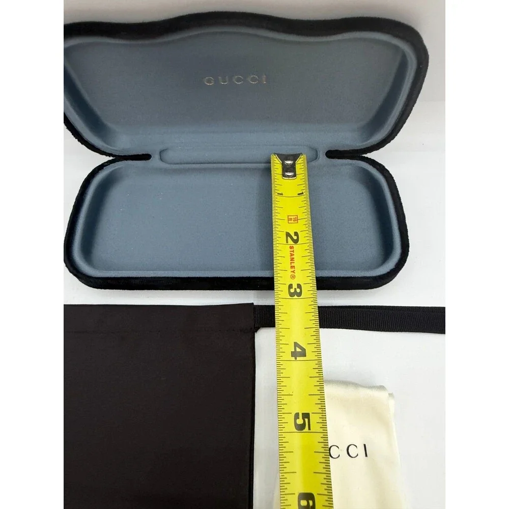 Gucci Velvet Eyeglasses Sunglasses Case w/ Pouch & Cloth Authentic Black Set